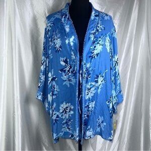 Boho Floral Tie-Front Kimono Top Lightweight Cover-Up, NWT Boho Chic  & Festival